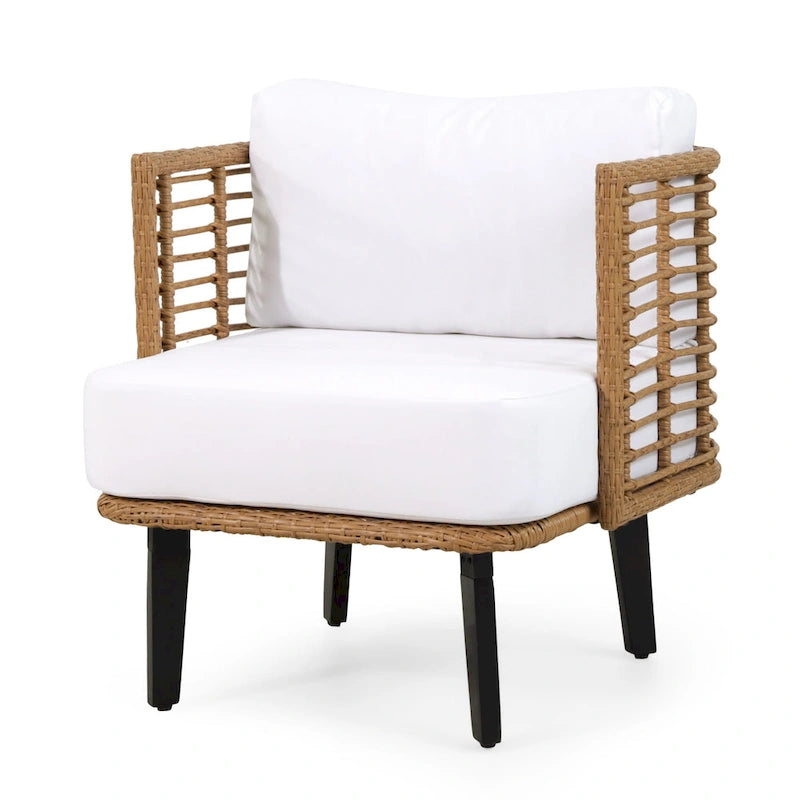 Fauteuil de club en osier rembourré Nic Outdoor par Christopher Knight Home - 26,00 L x 28,00 l x 29,50 H