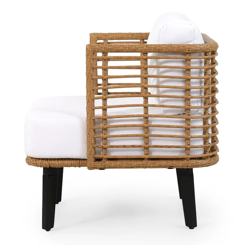 Fauteuil de club en osier rembourré Nic Outdoor par Christopher Knight Home - 26,00 L x 28,00 l x 29,50 H