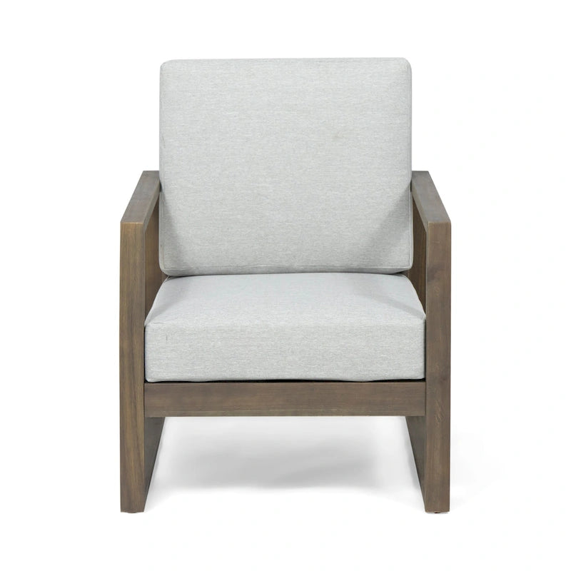 Norton Acacia Wood Outdoor Club Chair with Cushion by Christopher Knight Home