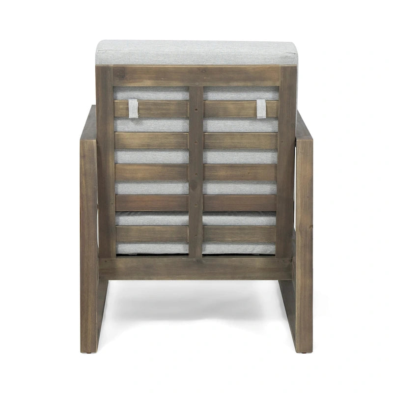 Fauteuil de club d'extérieur Norton en bois d'acacia avec coussin par Christopher Knight Home