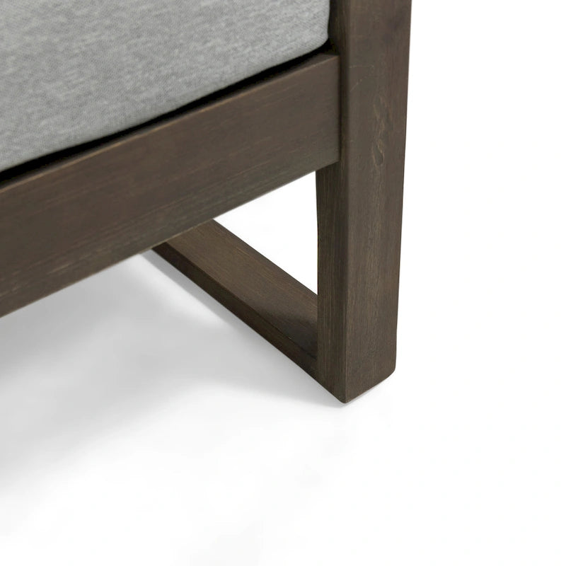 Fauteuil de club d'extérieur Norton en bois d'acacia avec coussin par Christopher Knight Home