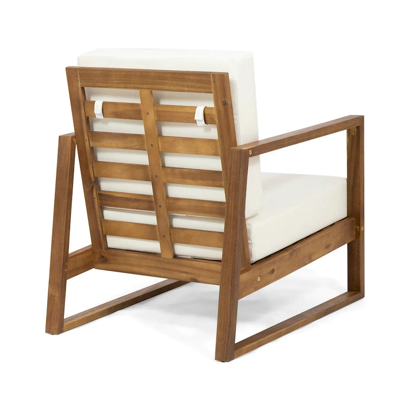 Fauteuil de club d'extérieur Norton en bois d'acacia avec coussin par Christopher Knight Home