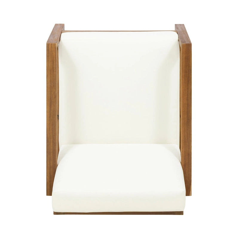 Fauteuil de club d'extérieur Norton en bois d'acacia avec coussin par Christopher Knight Home