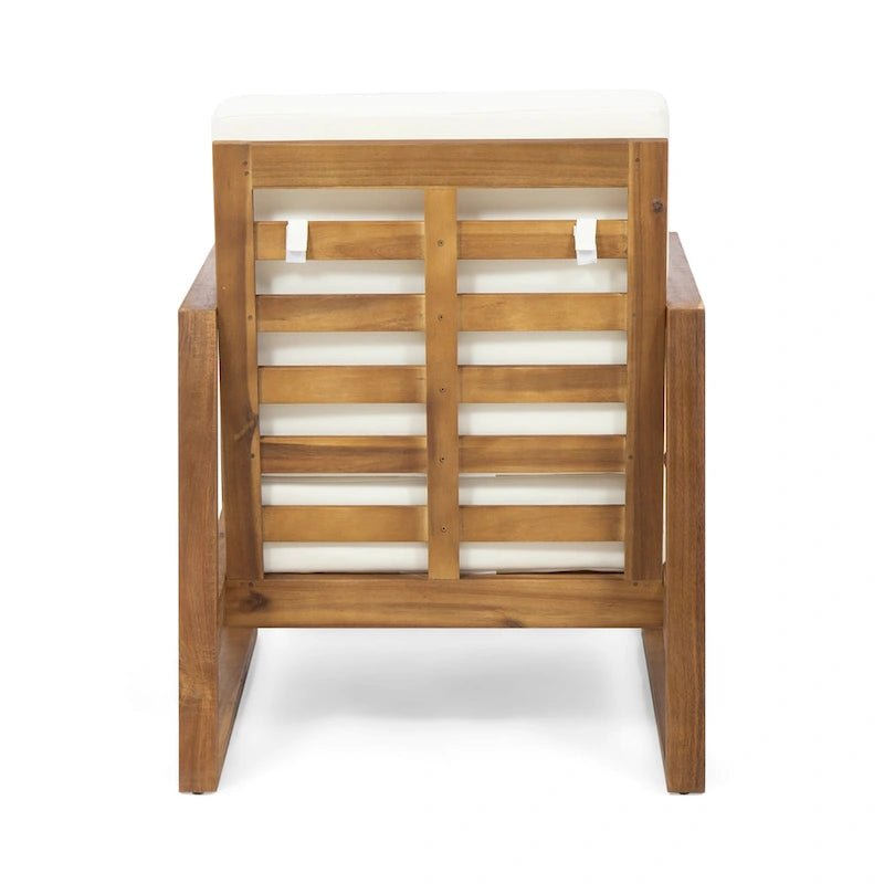 Fauteuil de club d'extérieur Norton en bois d'acacia avec coussin par Christopher Knight Home