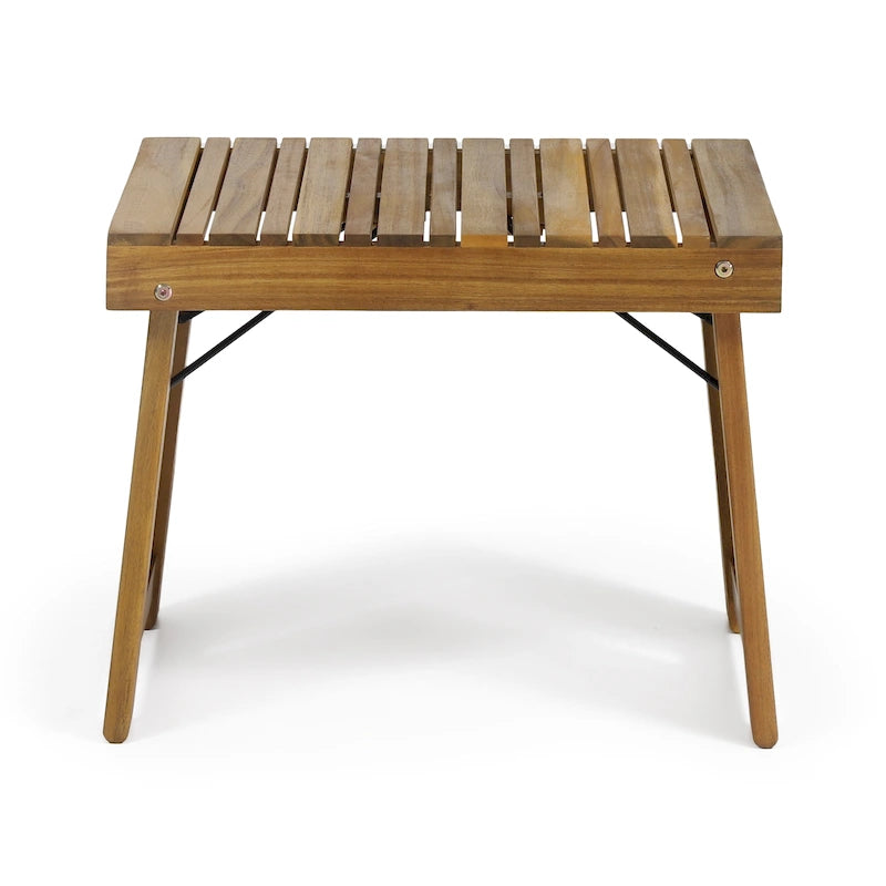Table d'appoint pliante d'extérieur en bois d'acacia Kyoto de Christopher Knight Home - 21,50 L x 13,75 P x 16,00 H