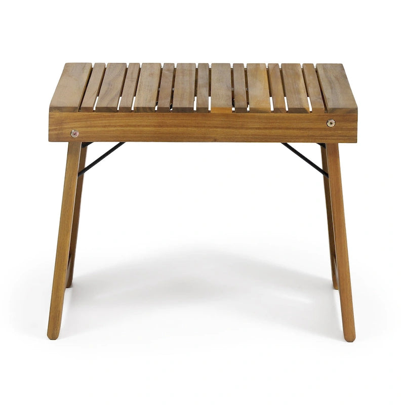 Table d'appoint pliante d'extérieur en bois d'acacia Kyoto de Christopher Knight Home - 21,50 L x 13,75 P x 16,00 H