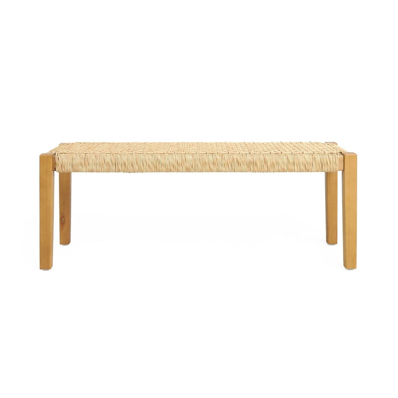 Banc d'extérieur moderne industriel en bois d'acacia Angie de Christopher Knight Home - 43,25 L x 15,75 P x 16,25 H