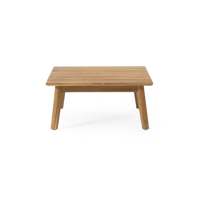 Ensemble de conversation d'extérieur modulaire 5 places en bois d'acacia et résine tressée ronde Burchett avec coussins, par Christopher Knight Home