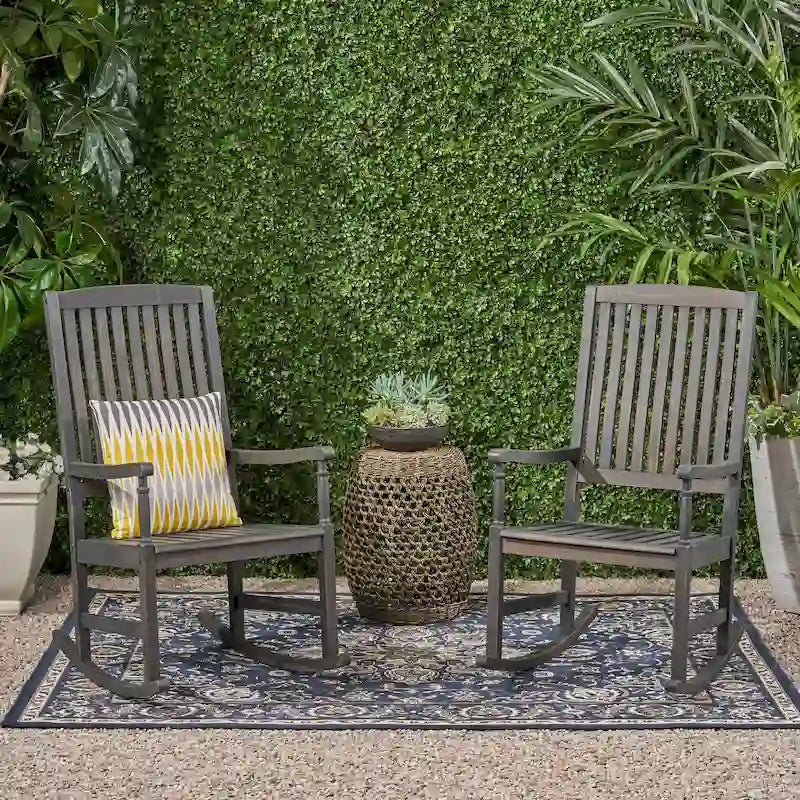 Fauteuil à bascule d'extérieur Arcadia en bois d'acacia par Christopher Knight Home