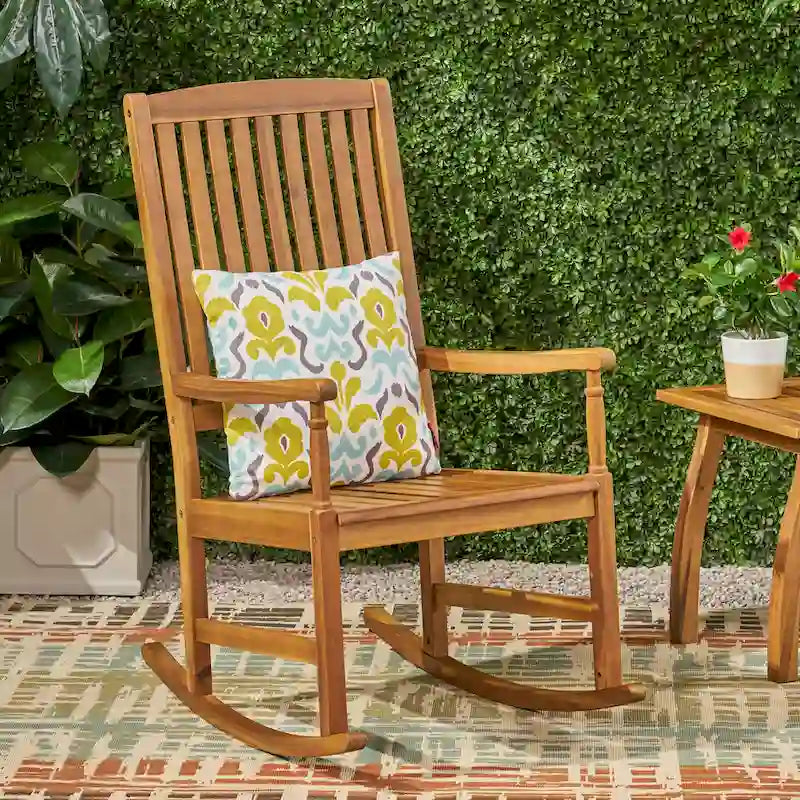 Fauteuil à bascule d'extérieur Arcadia en bois d'acacia par Christopher Knight Home
