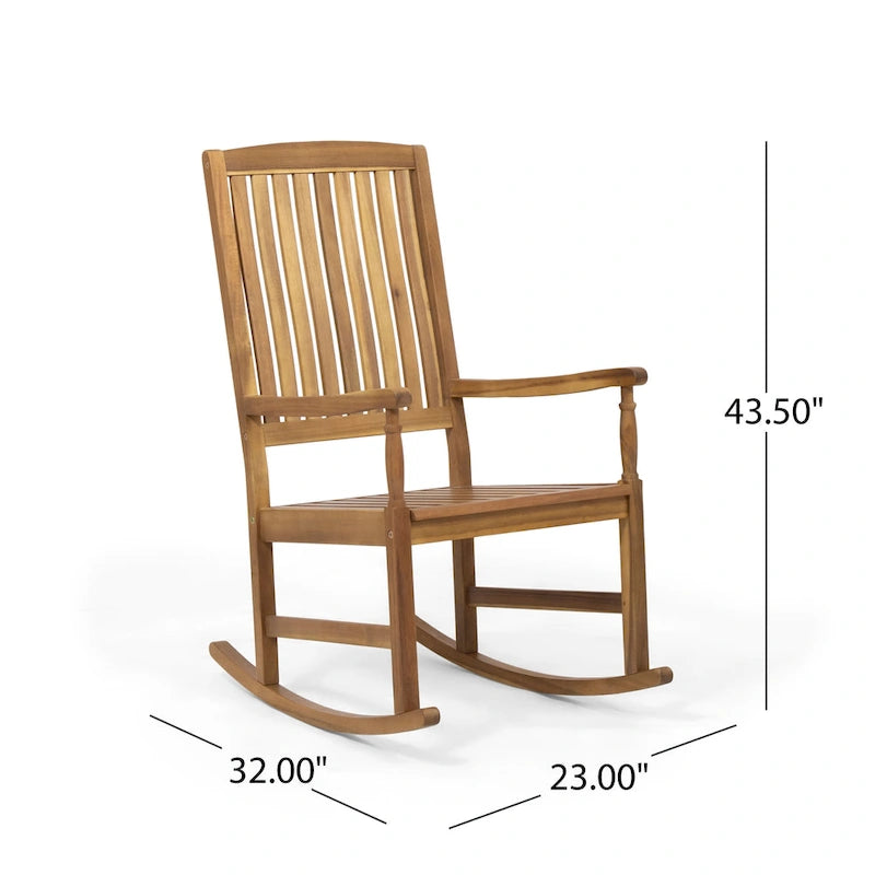 Fauteuil à bascule d'extérieur Arcadia en bois d'acacia par Christopher Knight Home