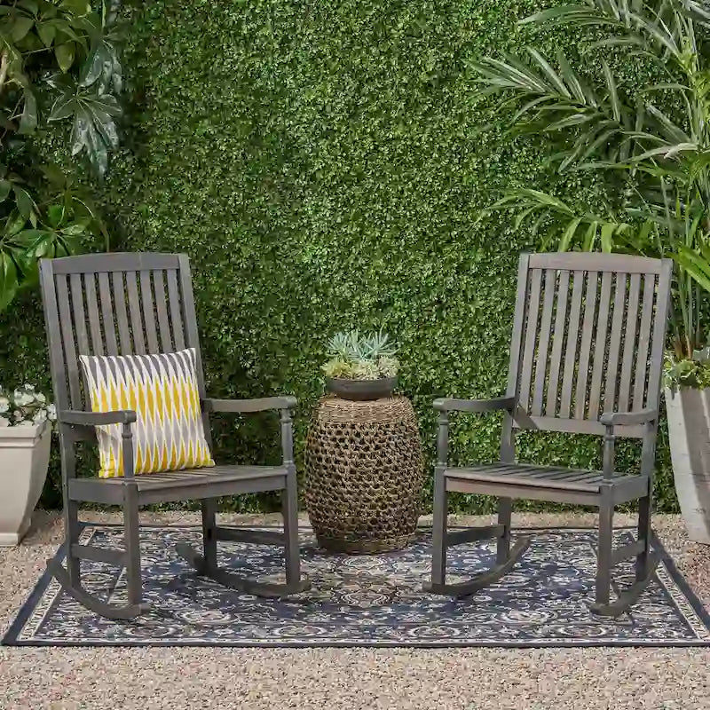 Fauteuil à bascule d'extérieur Arcadia en bois d'acacia par Christopher Knight Home