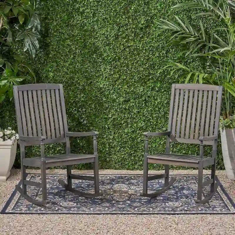 Fauteuil à bascule d'extérieur Arcadia en bois d'acacia par Christopher Knight Home