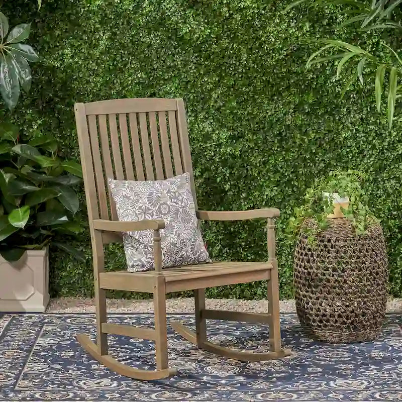 Fauteuil à bascule d'extérieur Arcadia en bois d'acacia par Christopher Knight Home