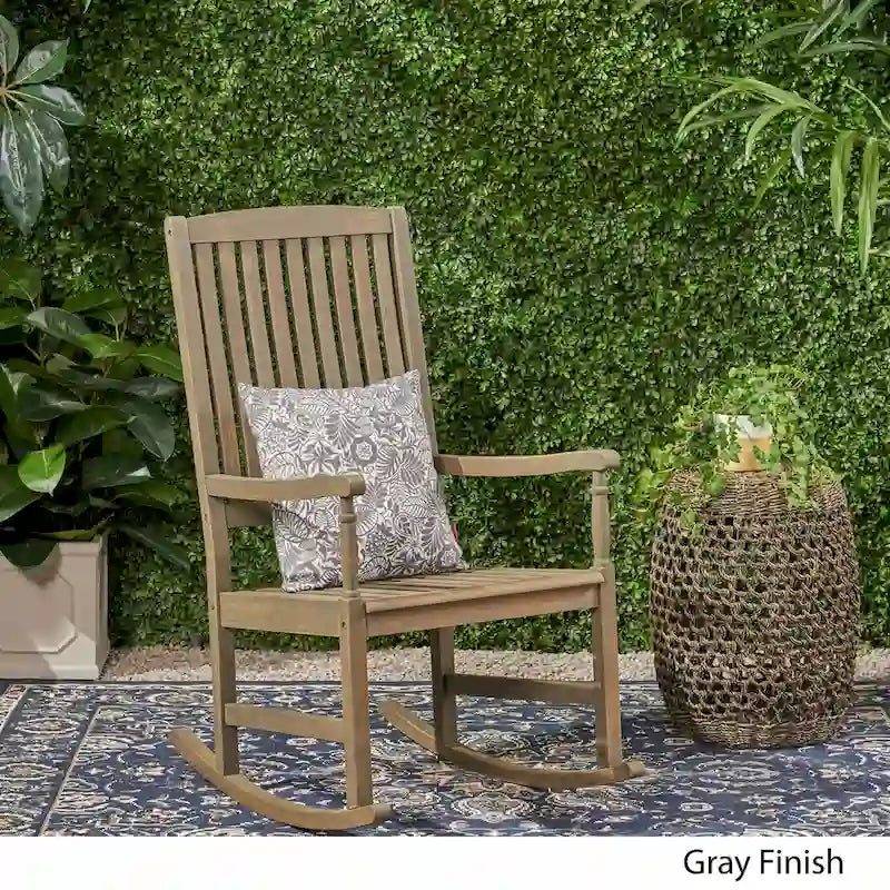 Fauteuil à bascule d'extérieur Arcadia en bois d'acacia par Christopher Knight Home