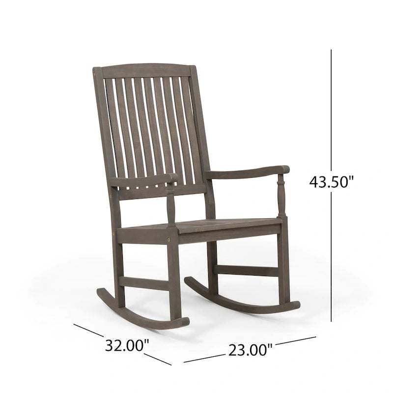 Fauteuil à bascule d'extérieur Arcadia en bois d'acacia par Christopher Knight Home