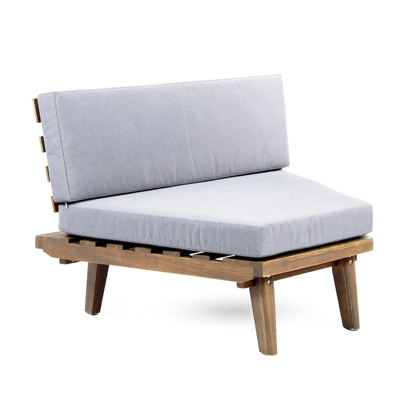 Canapé d'angle en acacia 4 pièces en V Hillcrest Outdoor par Christopher Knight Home