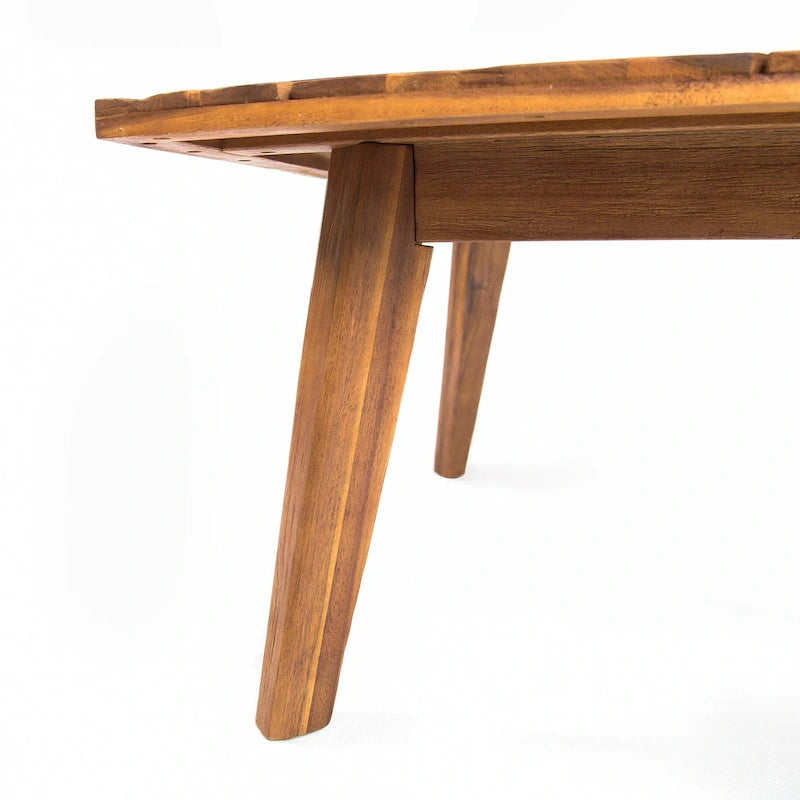 Canapé d'angle en acacia 4 pièces en V Hillcrest Outdoor par Christopher Knight Home