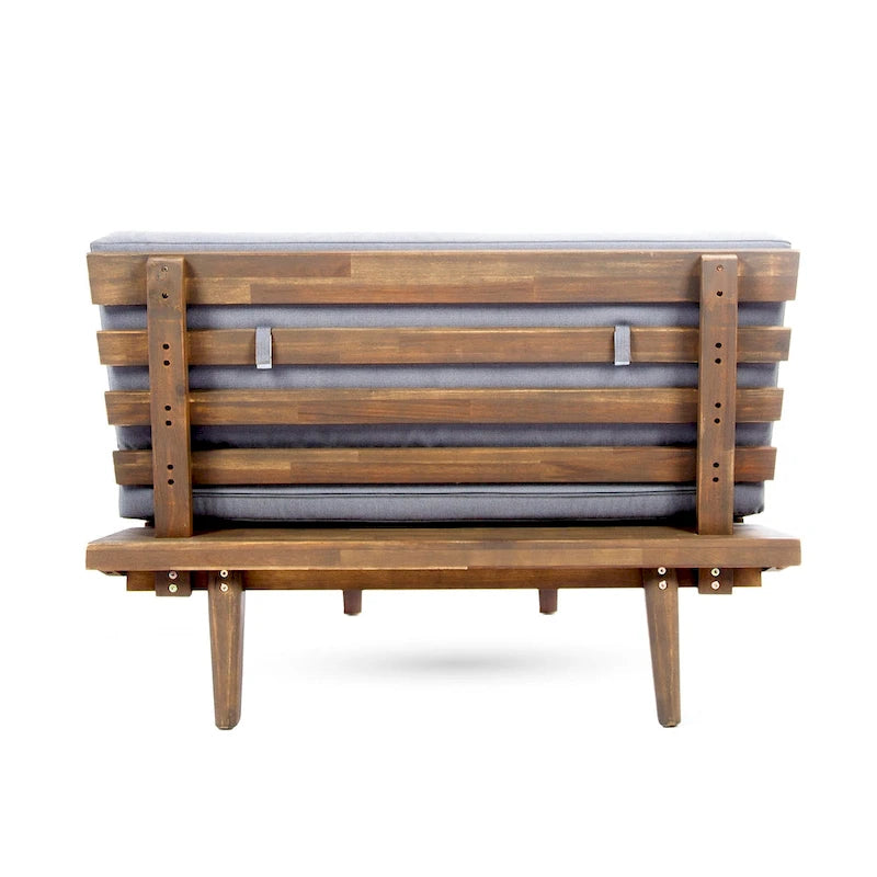 Canapé d'angle en acacia 4 pièces en V Hillcrest Outdoor par Christopher Knight Home