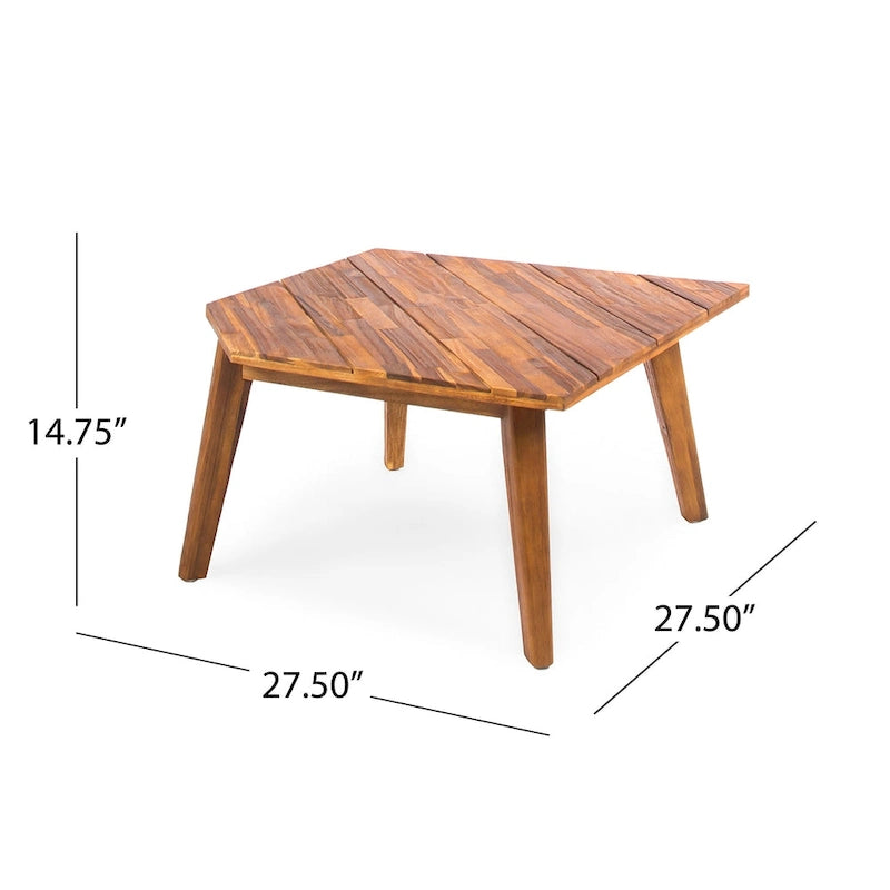 Canapé d'angle en acacia 4 pièces en V Hillcrest Outdoor par Christopher Knight Home