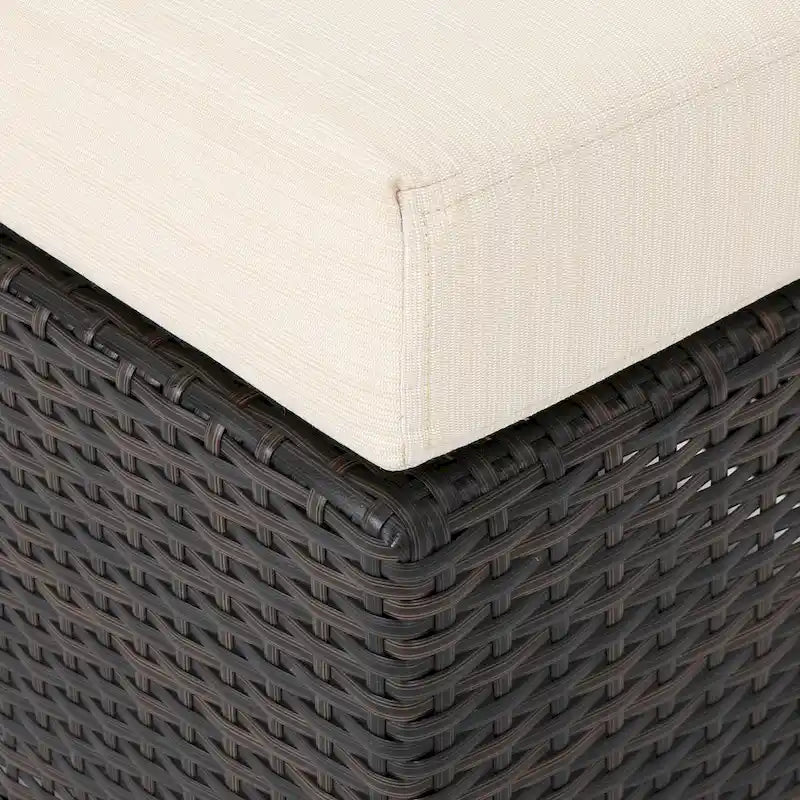 Banc d'extérieur en osier Santa Rosa avec coussin par Christopher Knight Home