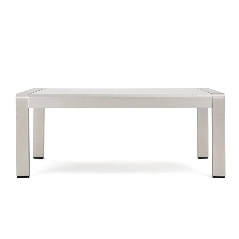 Ensemble de sofa modulaire d'extérieur en aluminium à 6 places avec poufs et table basse Cape Coral par Christopher Knight Home