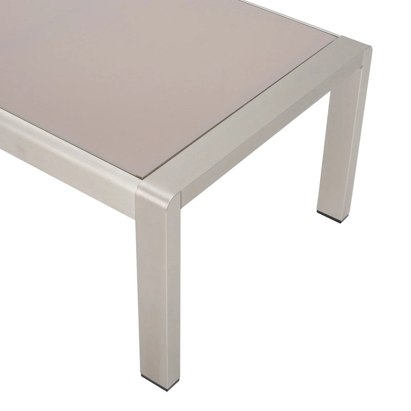 Ensemble de sofa modulaire d'extérieur en aluminium à 6 places avec poufs et table basse Cape Coral par Christopher Knight Home