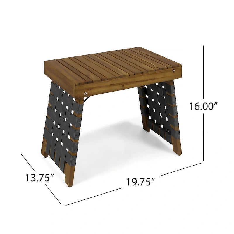 Table d'appoint pliante en bois d'acacia d'extérieur Huntsville par Christopher Knight Home