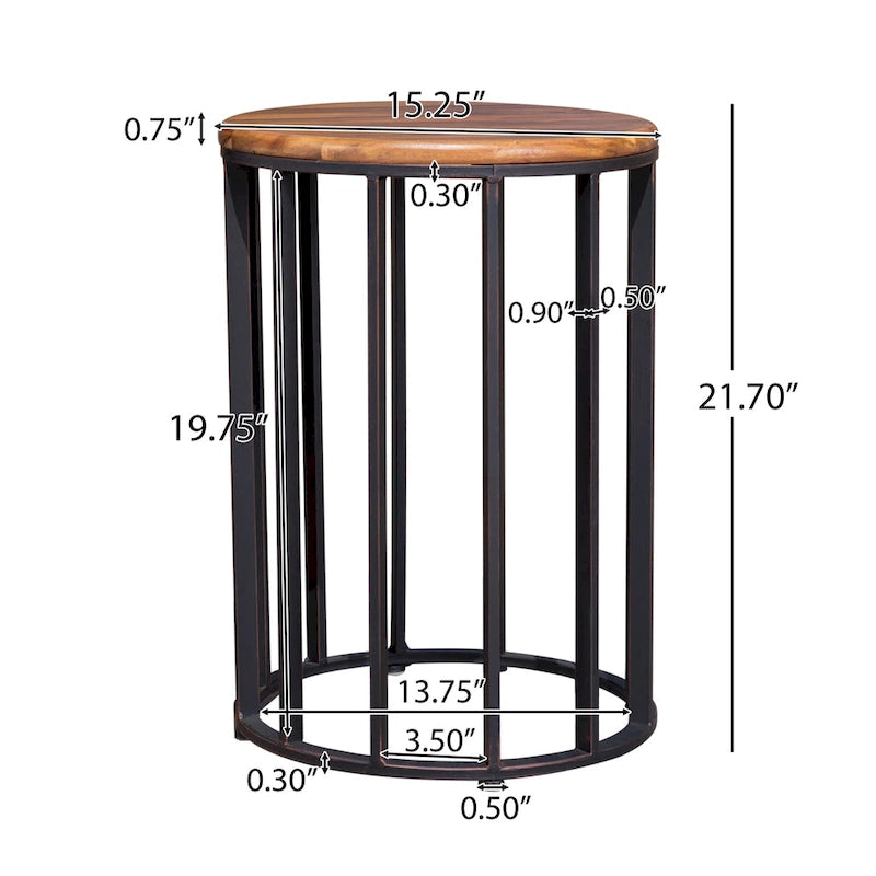 Table d'appoint ronde Canary d'extérieur en bois d'acacia par Christopher Knight Home