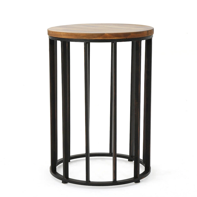 Table d'appoint ronde Canary d'extérieur en bois d'acacia par Christopher Knight Home