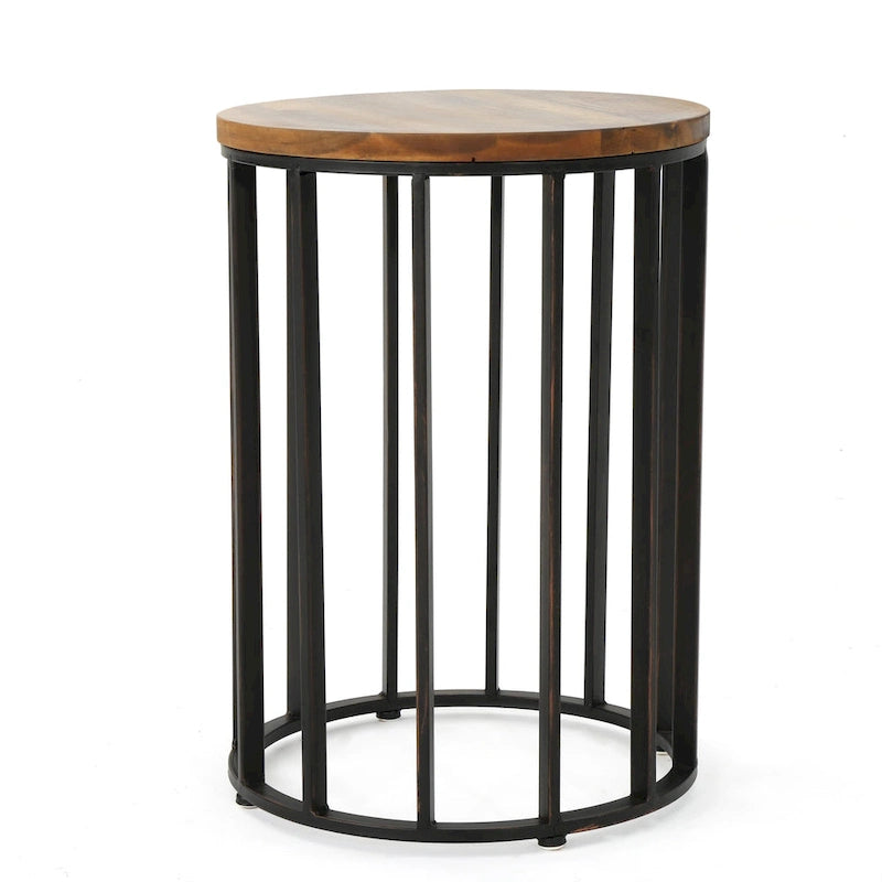Table d'appoint ronde Canary d'extérieur en bois d'acacia par Christopher Knight Home