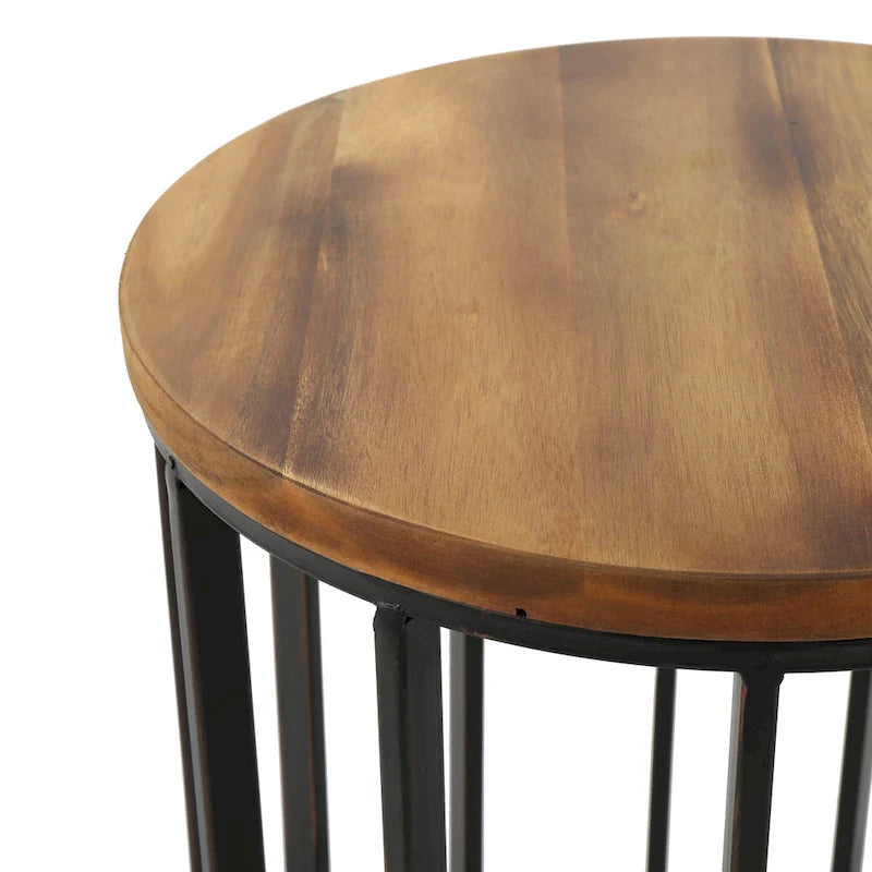 Table d'appoint ronde Canary d'extérieur en bois d'acacia par Christopher Knight Home