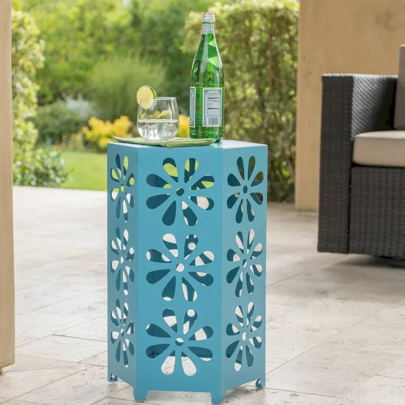 Table d'appoint florale d'extérieur pissenlit 35,5 cm par Christopher Knight Home