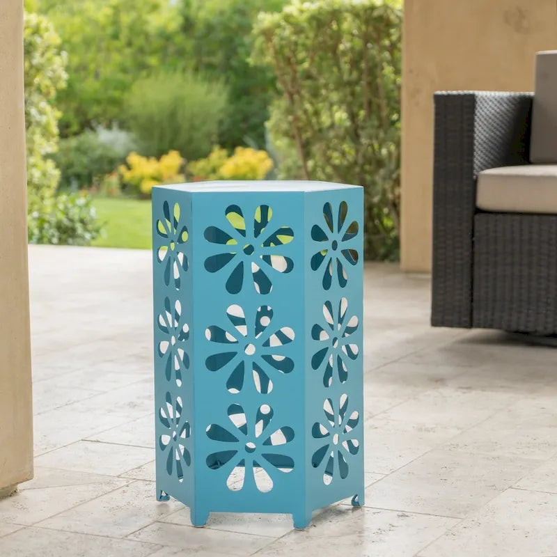 Table d'appoint florale d'extérieur pissenlit 35,5 cm par Christopher Knight Home