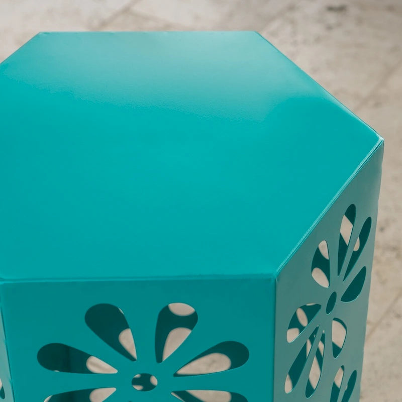 Table d'appoint florale d'extérieur pissenlit 35,5 cm par Christopher Knight Home
