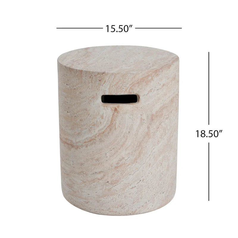 Table d'appoint d'extérieur légère en béton Akin par Christopher Knight Home
