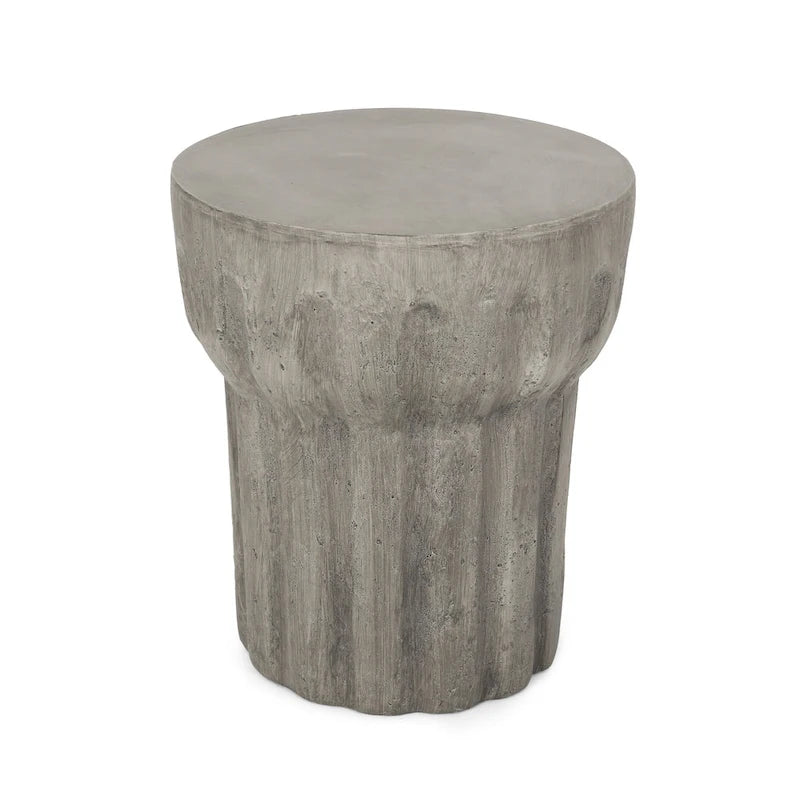 Table d'appoint Delphinus d'extérieur contemporaine en béton léger par Christopher Knight Home - 15,75 l x 15,75 P x 18,00 H