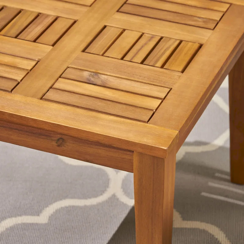 Ensemble de conversation d'extérieur Hampton de 5 pièces en bois et osier par Christopher Knight Home