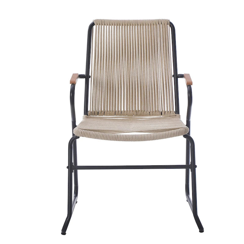 Fauteuil de club d'extérieur moderne en corde tressée Moonstone (ensemble de 2) par Christopher Knight Home