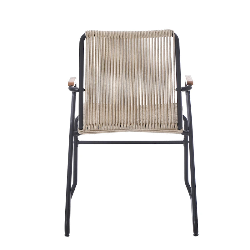 Fauteuil de club d'extérieur moderne en corde tressée Moonstone (ensemble de 2) par Christopher Knight Home