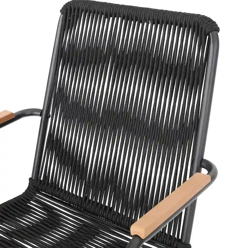 Fauteuil de club d'extérieur moderne en corde tressée Moonstone (ensemble de 2) par Christopher Knight Home