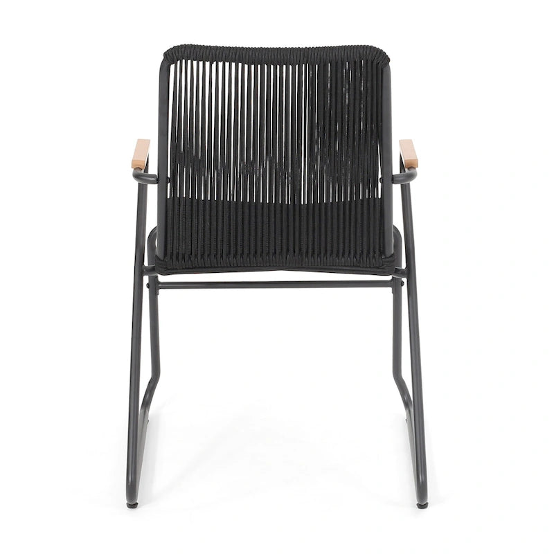 Fauteuil de club d'extérieur moderne en corde tressée Moonstone (ensemble de 2) par Christopher Knight Home