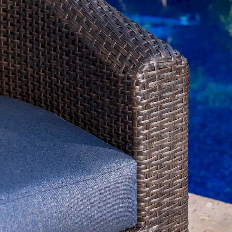 Fauteuil club pivotant Darius en osier et aluminium (lot de 4) par Christopher Knight Home