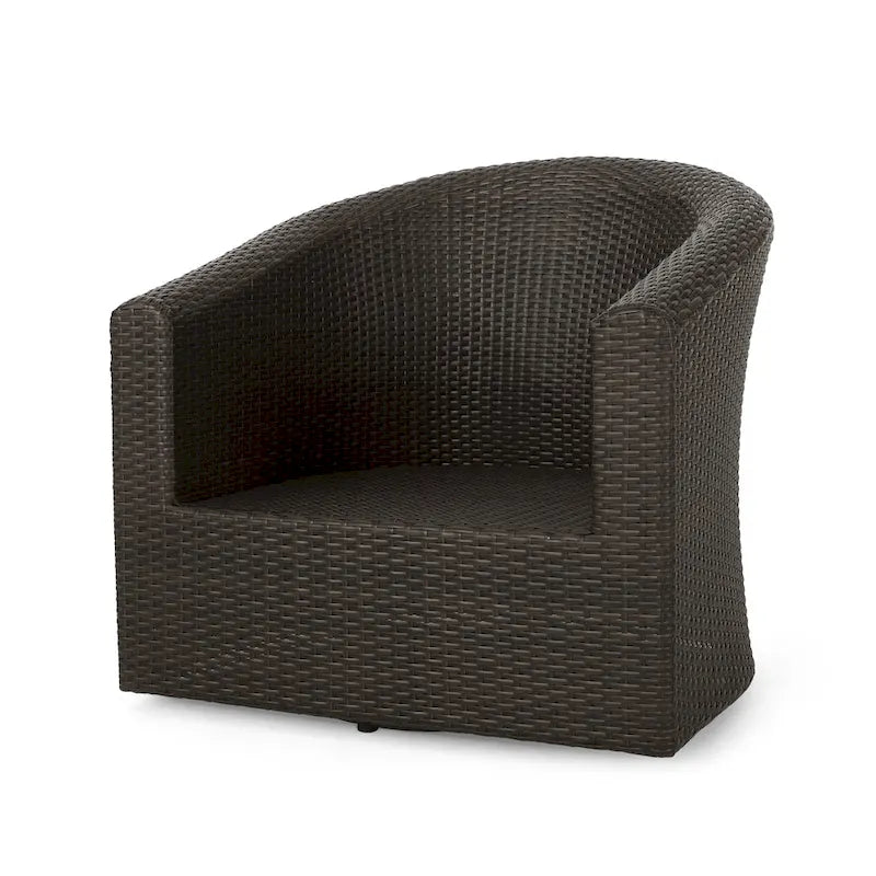 Fauteuil club pivotant Darius en osier et aluminium (lot de 4) par Christopher Knight Home