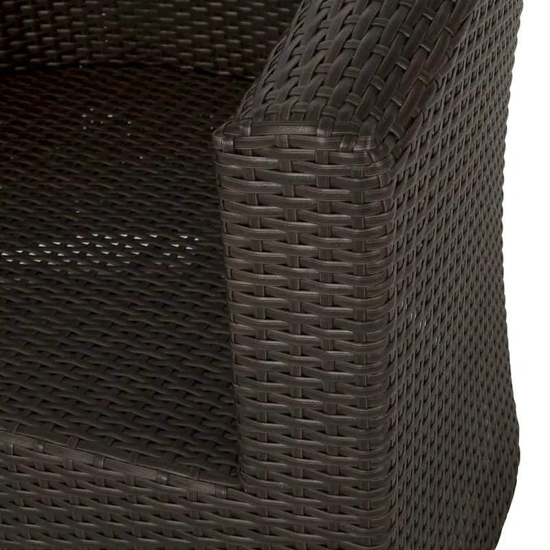 Fauteuil club pivotant Darius en osier et aluminium (lot de 4) par Christopher Knight Home