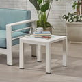 Table d'appoint d'extérieur en aluminium et verre trempé Cape Coral par Christopher Knight Home