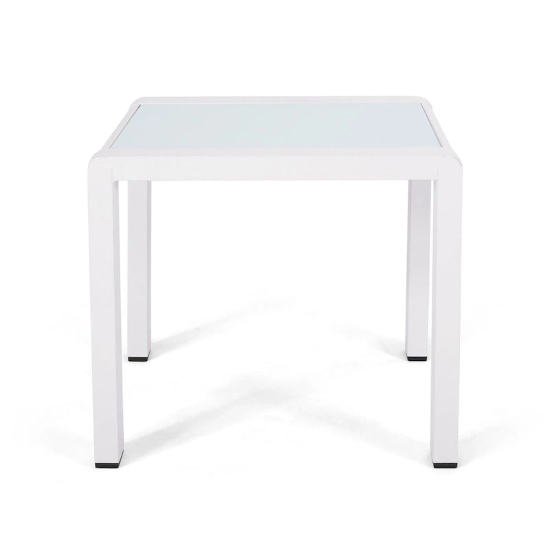 Table d'appoint d'extérieur en aluminium et verre trempé Cape Coral par Christopher Knight Home