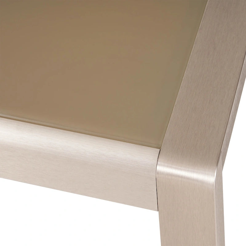 Table d'appoint d'extérieur en aluminium et verre trempé Cape Coral par Christopher Knight Home