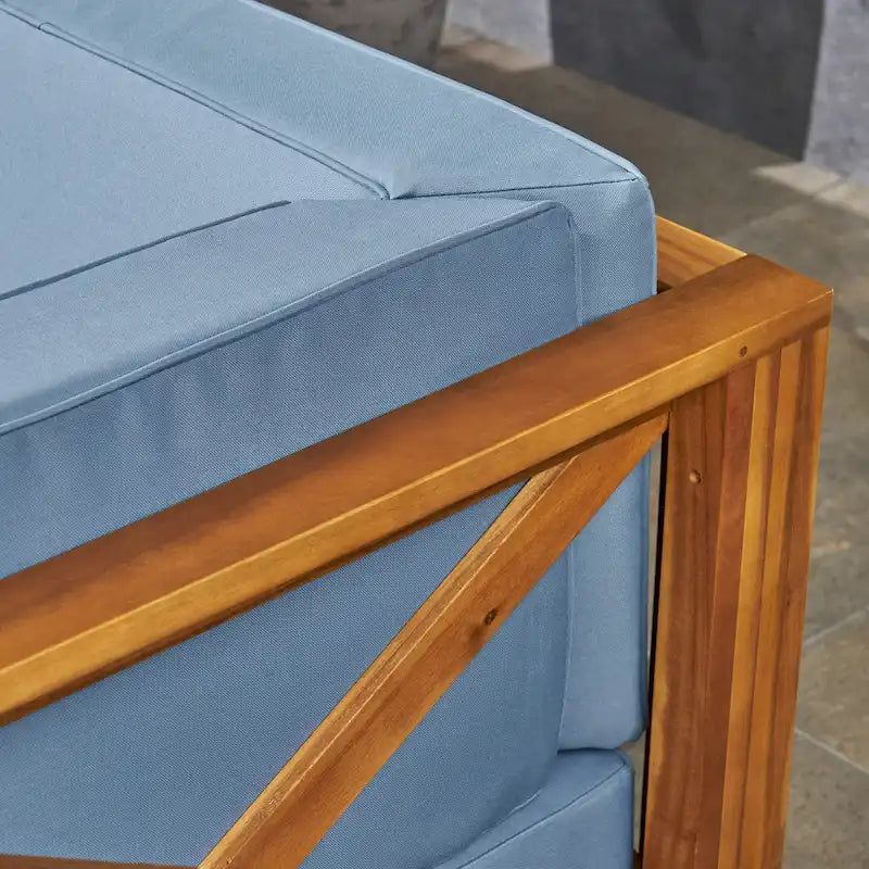 Canapé d'extérieur en bois d'acacia capitonné Brava par Christopher Knight Home