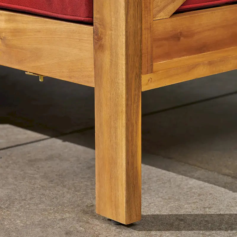 Canapé d'extérieur en bois d'acacia capitonné Brava par Christopher Knight Home
